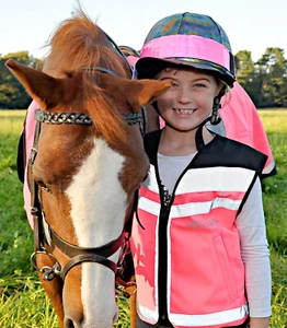 Equisafety Plain Adjustable Air Waistcoat Hi-Vis Reflective Child Yellow/Pink/Re - Picture 1 of 7