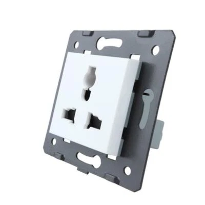 Power Socket 220V 10A DIY Parts Wall Embedded EU Standard 3Hole Multi Functional - Image 1 of 4