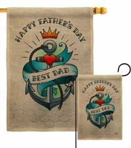 Mejor Día del Padre Arpillera Jardín Bandera Familia Padre Pequeño Regalo Patio Casa Estandarte - Imagen 1 de 19