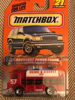 Красный вспомогательный силовой грузовик Matchbox Mack для спасения 21 серия 4 колеса Mattel - Изображение 1 из 3