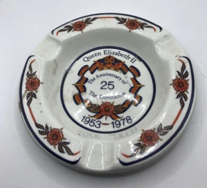 Queen Elizabeth II Aschenbecher 1953-1978 25th Anniversary Adams Ironstone 5" Silber - Bild 1 von 4