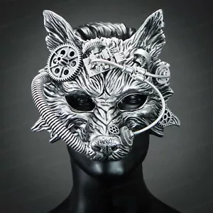 Steampunk Venetian Halloween Wolf Animal Masquerade Mask Adult Cosplay Costume - Picture 1 of 25