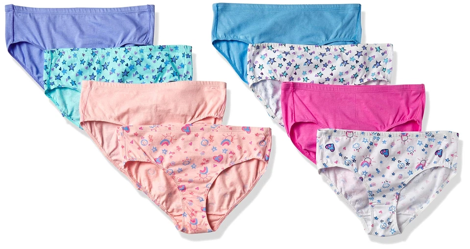 Hanes 295354 Girls Ultimate 8-pack Organic Cotton Briefs, Assorted, 6 US - Image 1 of 4