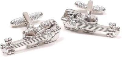Violin Cufflinks GMC91 Gift For Musicians Classical Music Novelty Onyx Art Foto 1 de 4