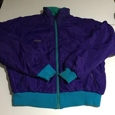 Vintage Y2K Columbia Reversible Jacket Men XL Purple Green Thinsulate 3M Zip - Image 1 of 4