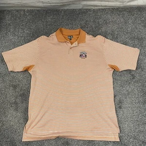 World Tour Golf Links Adidas Climacool Mens Orange Golf Polo Sz Large L - Picture 1 of 11