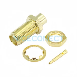 10x RP-SMA hembra (pin macho) conector de mampara semirrígido cable de 0,141" RG402 - Imagen 1 de 3