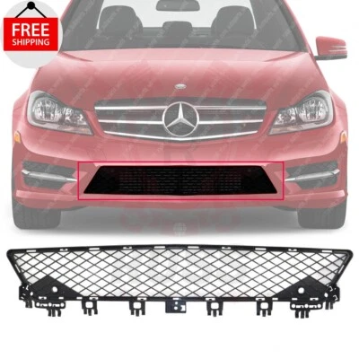 New Front Bumper Lower Grille Black Fits 2012-2015 Mercedes-Benz C250 C300 C350 - Image 1 of 4