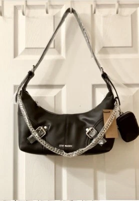 STEVE MADDEN Bolso de Mano Estilo Hobo Negro Bolso de Hombro con Bolsa Extraíble Nuevo con Etiquetas Foto 1 de 4
