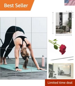 Elegant 10"x10" Mirror Tiles Set - Perfect for Home Gyms and Dance Studios - Picture 1 of 7