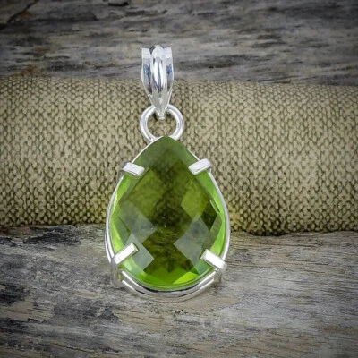 Beauty Peridot Topaz Gemstone 925 Sterling Silver Handmade Pendant X-44 - Image 1 of 4