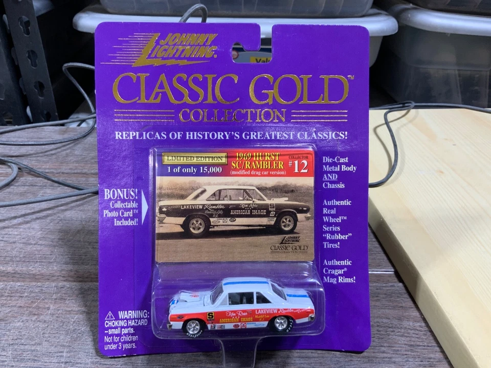 Johnny Lightning Classic Gold 1969 Hurst SC/RAMBLER 12 VERSIÓN DRAG BLANCO Foto 1 de 1