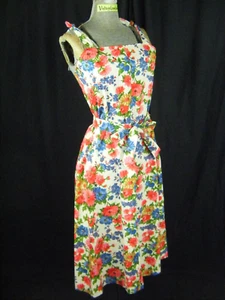 Vtg 60s-70s Multi Floral Printed Shoulder Ties Summer Dress-Bust 32/2XS - Picture 1 of 9