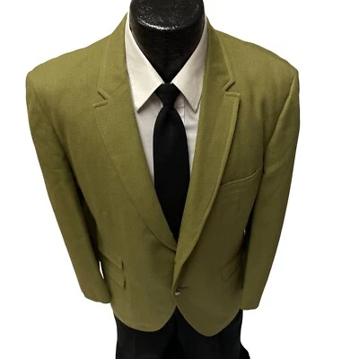 Abrigo Deportivo VERDE Ripley Años 50 Chaqueta ROCKABILLY Bolsillo Billete Lana Blazer 42 Foto 1 de 4