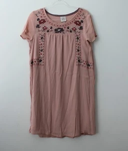Knox Rose Damen Boho Kleid mit Blumenstickerei Rosa Größe L Gebraucht - Bild 1 von 6