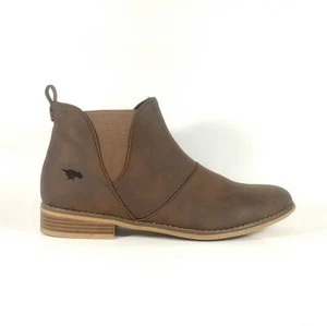 Rocket Dog Maylon Womens 11 Brown Distressed Faux Leather Slip On Ankle Boots  - Picture 1 of 10