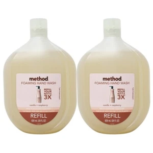 Pack of 2x Method Foaming Hand Wash Refill, Vanilla + Raspberry, 28 Oz - Picture 1 of 3