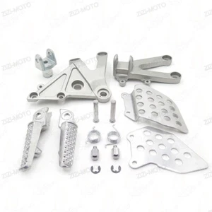 Motorcycle Silver Front Foot Pegs Bracket Fit For Honda CBR600RR 2003-2006 F5 - Picture 1 of 5