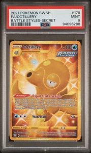 Pokemon TCG: Octillery - Graded PSA 9 MINT 2021 Battle Styles #178 F/A GOLD - Picture 1 of 2