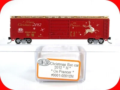 N Scale ***On PRANCER*** Reindeer Christmas Box Car 2012 - Con-Cor 02012N **RARE - Image 1 of 4