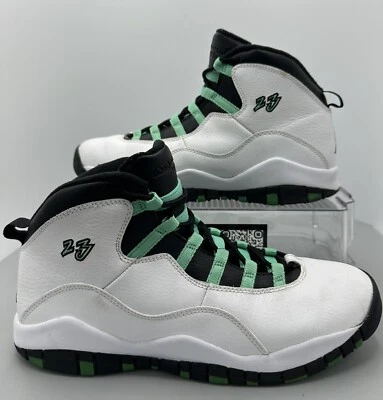 Nike Air Jordan 10 Retro 30th White Verde Turquoise GS 705180 118 Size 8.5Y - Image 1 of 4