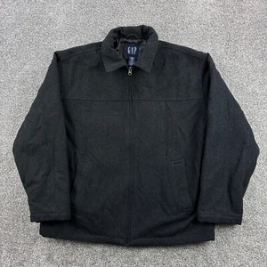 GAP Wollmischung Bomberjacke Herren Large anthrazit grau durchgehender Reißverschluss Kragen - Bild 1 von 7