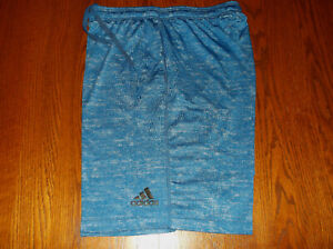 ADIDAS CLIMALITE HEATHER BLUE SHORTS MENS LARGE EXCELLENT CONDITION