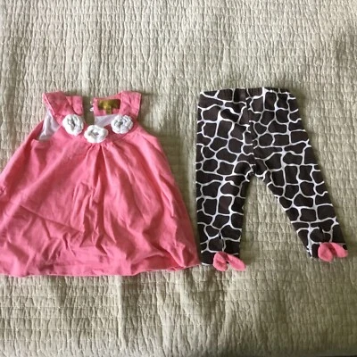 12 Meses Nicole Miller Niños Niñas 2 Piezas Elegante Conjunto Usado en Excelente Condición Foto 1 de 4