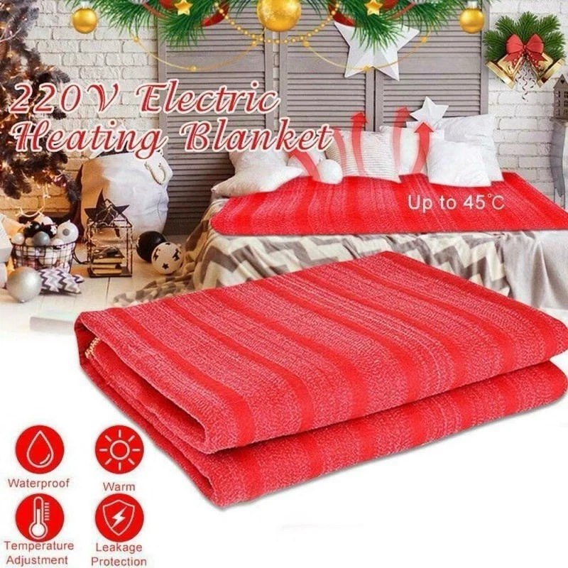 Electric Blanket Warmer Bed Heater Rapid 3 Modes Control Settings (Twin, Red) - Image 1 of 4