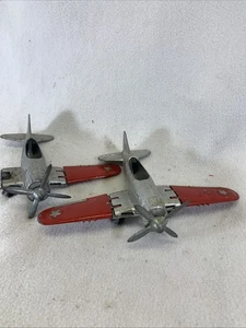 Hubley Baby Fighter Kiddie Toy Airplane Die Cast Metal Lot Of 2 For Parts - Picture 1 of 10