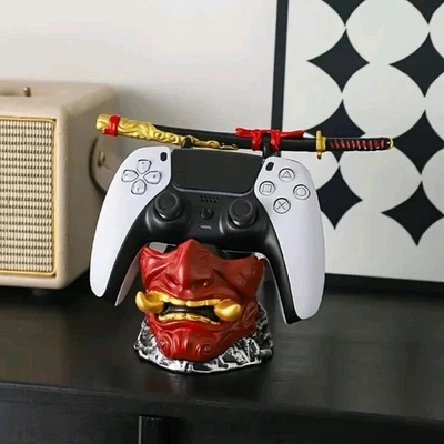 Universal Gaming Controller Holder Samurai Mask Stand PS5 PS4 Ghost of Tsushima