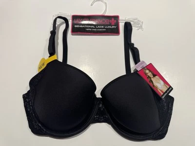 Sujetador con aros de lujo de encaje Sensational Lily of France 2177220 36D negro nuevo con etiquetas Foto 1 de 4