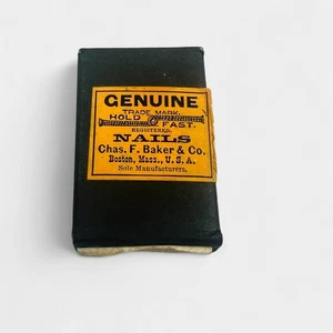 Antique Chas. F. Baker & Co. Sharpoint Wire Clinching Nails Box w/ Nails - Picture 1 of 7