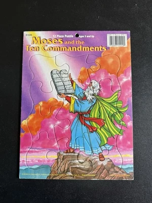 Moses And The Ten Commandments, 12 Piece Puzzle, Ages 3 And Up, Complete, Used - Image 1 of 4