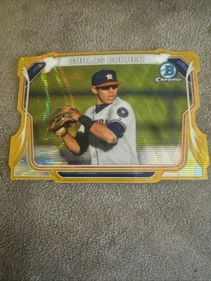 2014 Bowman Chrome Mini Gold Wave Refractor Carlos Correa 28/50 - Image 1 of 2