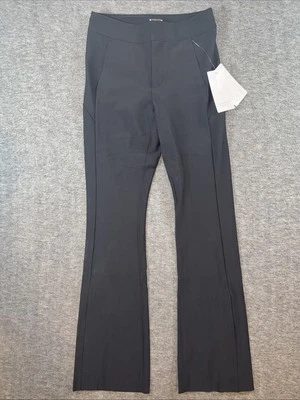 Athleta Stellar 喇叭裤弹力口袋侧开衩黑色 2 码全新 — 第 1/4 张图片