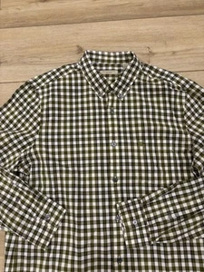 Burberry Brit Men’s Green White Blue Check Long Sleeve Button Down Shirt Large L - Picture 1 of 8