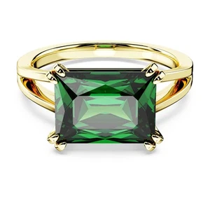 Swarovski Zirconia Matrix Cocktail Ring, Green, Gold Toned 5677150 Size 55/M/7 - Picture 1 of 5
