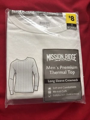 Mission Ridge Men’s Premium Thermal Top, Long Sleeve Crewneck - XL- NEW - Image 1 of 2