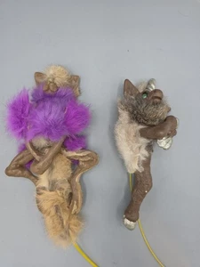 Lote de 2 marionetas unicornio dragón bebé madera renacentista leer - Imagen 1 de 11