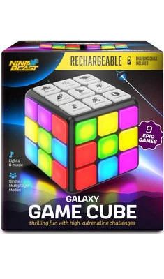 Cubo de atividade de jogo recarregável - 9 jogos divertidos de cérebro e memória - Ideias legais de presentes - Imagem 1 de 4