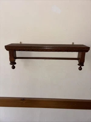 Vintage Handcrafted Hardwood Country Rustic Home Decor Wall Shelf 22 In L 5 In D - Image 1 of 4