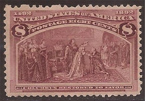 US Stamp 1893 8c Columbian Exposition MH #236 - Picture 1 of 2