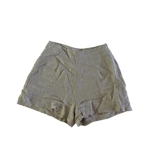 Dissh Beige 100% Linen High Waist Short Shorts Wmns 2 Casual Preppy Cruise - Picture 1 of 10