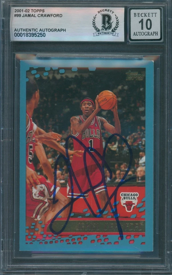 2001/02 Topps #99 Jamal Crawford Beckett Auténtico Firmado Automático 10 *5250 Foto 1 de 1
