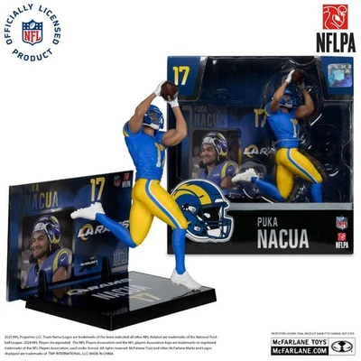 McFarlane  NFL * Puka Nacua (Los Angeles Rams)  * 7" POSED Action Figure - Image 1 of 4
