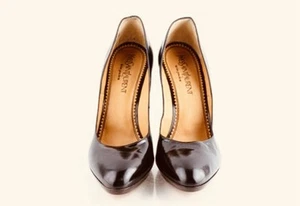 YVES SAINT LAURENT a rive gauche marrone classico pelle tacco 4 in misura 36 - Foto 1 di 12