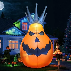 14FT Huge Halloween Inflatable Pumpkin King, Holiday Blow Up Outdoor Yard LED - Picture 1 of 6