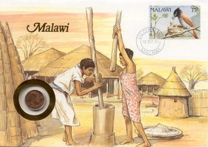 toller Briefumschlag MALAWI mit Münze COIN 1 TAMBALA 1991 stamp stamp - Bild 1 von 1