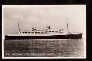 Foto real 1950 SS N. Amsterdam barco Holland-America línea postal - Imagen 1 de 1